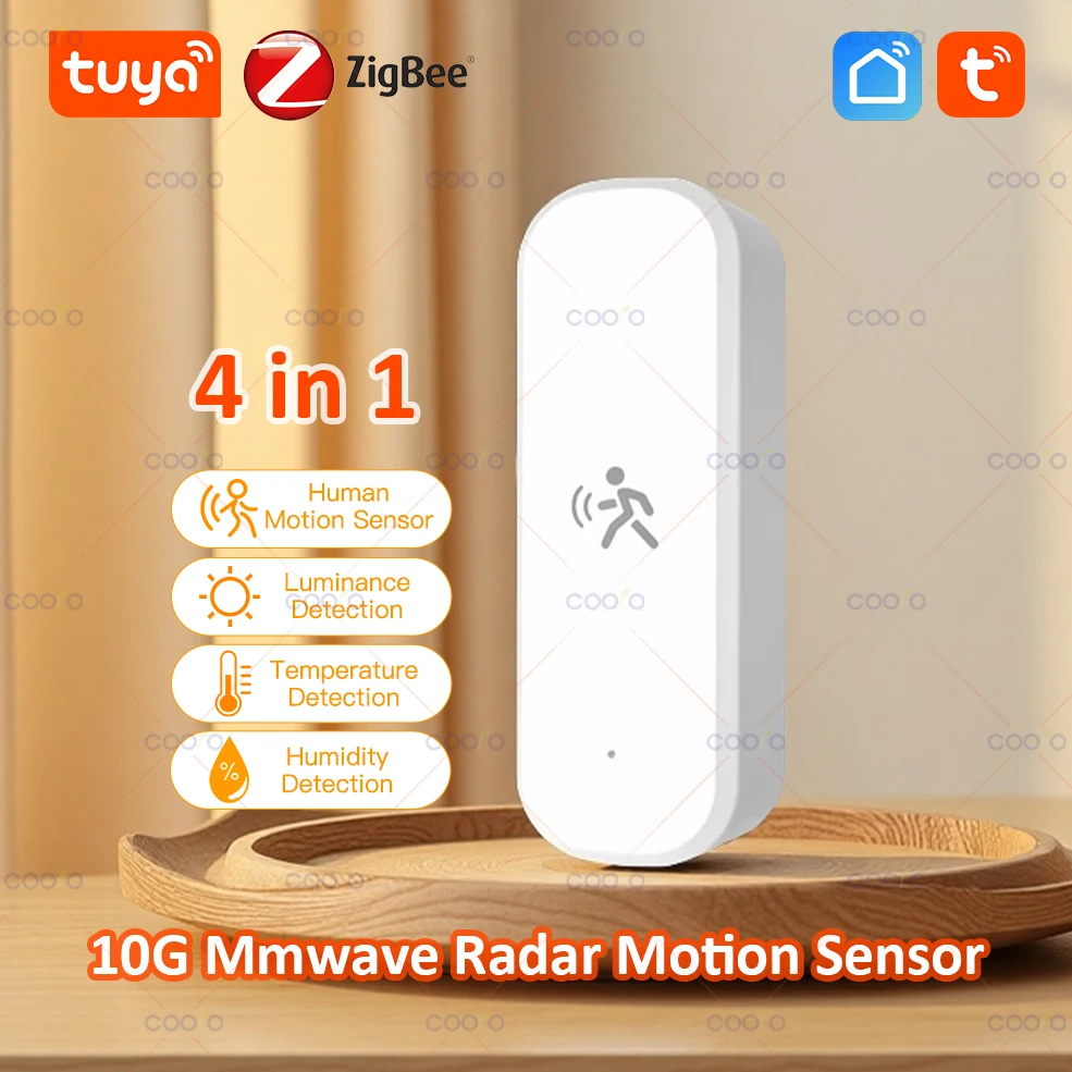 10G menschlicher Bewegungssensor Tuya Zigbee MmWave Radardetektor mit Helligkeitsstemperatur-Feuchtigkeitssensor Verbesserter PIR-Sensor Image