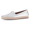 Slipper GABOR, Damen, Gr. 36, silber (silberfarben), Ziegenleder, metallic, casual, Schuhe, Schlupfschuh, Bequemschuh, Flats mit jutebezogenem Plateau