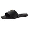 Pantolette MARCO TOZZI, Damen, Gr. 41, schwarz, Leder, unifarben, Basic, Schuhe, Flats, Sommerschuh mit edlem Schmuckelement