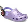 Clog CROCS "Classic IAM Butter Fly", Kinder, Gr. 25, mystic lila schmetterling, Croslite, animal-print, Glitzer, casual, Schuhe, Sandale, Hausschuh mit Glitzer