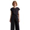 Jumpsuit MARC O'POLO DENIM "aus Ripp-Jersey", Damen, Gr. M, Normalgrößen, blau (blau depths), Obermaterial: 96% Baumwolle, 4% Elasthan, unifarben, regular fit, tiefer Rundhals, Kurzarm normaler Saum, Overalls