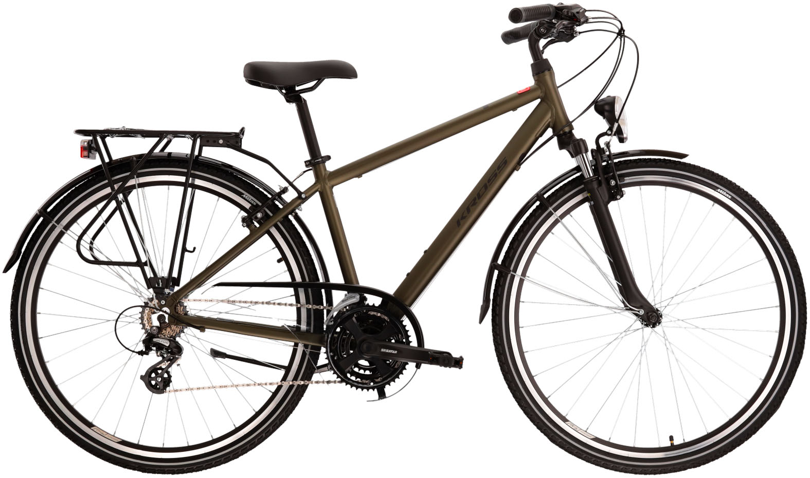 Trekkingrad KROSS "KROSS Trekkingrad Trans 1.0 28" khaki" Gr. 43, braun (braun, schwarz), Fahrräder, 43cm, 28 Zoll (71,12cm) hinten: 28 Zoll (71,12cm) Image