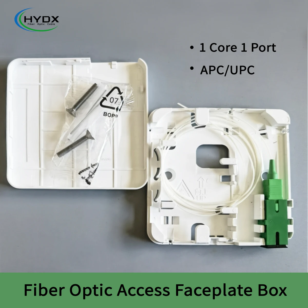 2120-T-1 Fiber Optic Access Frontplate Box SC mit Fiber Pigtail und Adapter Elektrischer Anschlussdose Wandmontiertes Verkabelungsgehäuse Image