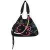 Henkeltasche FRITZI AUS PREUSSEN "Izzy Medium Limited Head Flocked", Damen, Gr. B/H/T: 15cm x 29cm x 42cm, schwarz, Baumwolle, bedruckt, Taschen, mit tollen Hello Kitty-Prints