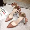 Spitze Zehen, dünne Absätze, Damenschuhe, asiatische Größe, Vintage, im Angebot, koreanische Sommerschuhe, Verkauf 2025, luxuriöse Komfort-Sandalen für Damen