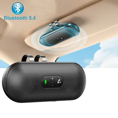 Bluetooth 5.4 Handsfree Speaker Sun Visor Clip Speakerphone Handsfree Car Kit MP3 Music Player Audio Receiver Visor Clip