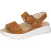 Plateausandale WALDLÄUFER "H-NELE", Damen, Gr. 5,5 (38,5), braun (cognac), Veloursleder, unifarben, modisch, Schuhe, Sommerschuh, Sandalette, Klettschuh in Komfortweite H (= sehr weit)