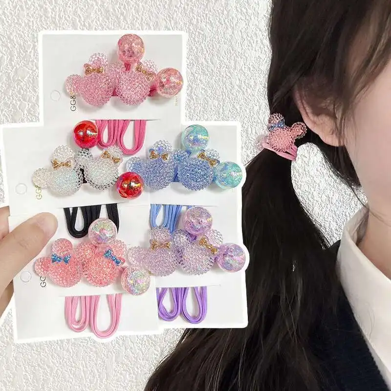 Süße Prinzessin Maus Kopf Haarschmuck elastische Haarbänder für Kinder Mädchen elastische Haarseile Kinder Haarschmuck Image