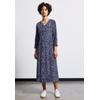 Midikleid STREET ONE, Damen, Gr. 34, EURO-Größen, blau (tiefblau), Stoff, 100% Viskose , gemustert, casual, normal wadenlang, Rundhals, 3/4-Ärmel Bündchen, Kleider, mit allover Grafikprint