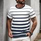 Per uomo Strisce orizzontali maglietta Manica corta maglietta Stampa 3D Girocollo Camicia Di tendenza Giornaliero Strada Giornaliero Blu Estate Primavera Abbigliamento S M L XL XXL XXXL