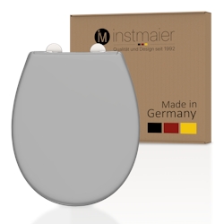 Duroplast WC Sitz Made in Germany GREY Premium mit Absenkautomatik und Schnellverschluss, Toilettendeckel, Klodeckel
