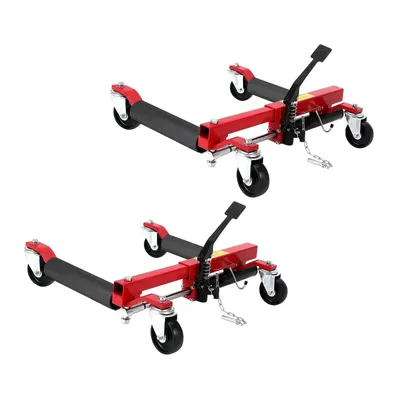2PCS 3000LBS Wheel Dolly Jack Hydraulic Car Tire Dolly with Foot Pedal & 360°Rollers, Heavy Duty Per