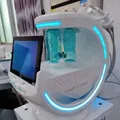 La più recente macchina idro facciale 7 in 1 Analizzatore ad ultrasuoni per la pelle Ringiovanimento della pelle Dermoabrasione Ossigeno Macchina per il viso