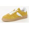 Plateausneaker TAMARIS, Damen, Gr. 39, gelb kombiniert, Veloursleder, Lederimitat, kontrastfarbene Details, sportlich, Schuhe, Schnürschuh, Halbschuh, Freizeitschuh mit gepolstertem Schaftrand
