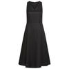 A-Linien-Kleid BOSS ORANGE "Dasico Premium Damenmode", Damen, Gr. 42, N-Gr, schwarz (schwarz 001), Web, Obermaterial: 100% Ramie, unifarben, casual, slim fit knieumspielend, V-Ausschnitt, ohne Ärmel, Kleider, in Ramie-Qualität