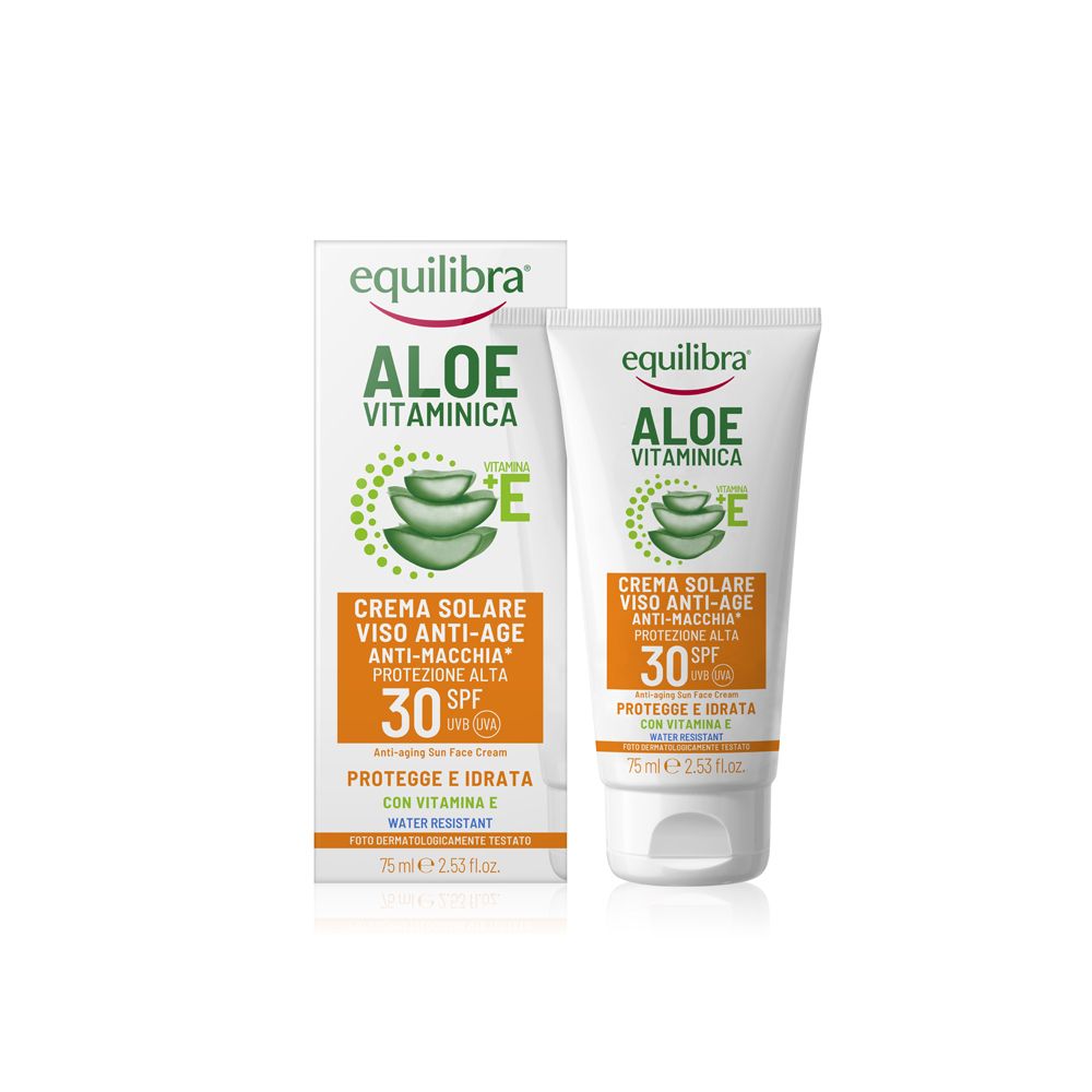 Equilibra Aloe Vitaminica Crema Solare Viso Anti-Age SPF 30 - Risparmi
