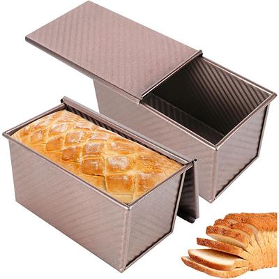 2pack Pullman Bread Pans with Lid, Bread Loaf Pan, Non-Stick, Easy Release Sandwich Bread Loaf Pan for Baking Homemade Bread