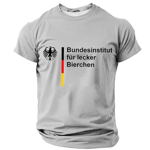 Men's Funny Slang German T Shirt Short Sleeve T shirt 3D Print Crew Neck Shirt Fashion Daily Basic Street Casual Daily White Green Gray Summer Spring All Seasons Clothing Apparel S M L XL XXL XXXL