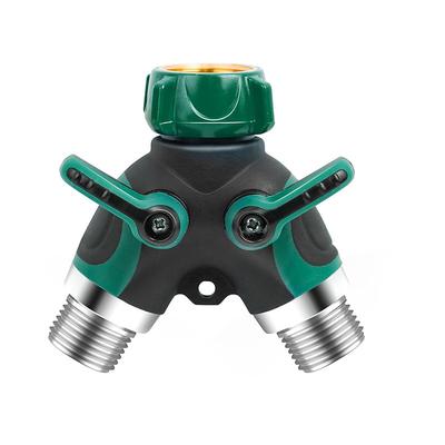 Y-Type Dual-Port Connector,One-Inlet, Two-Outlet 3/4 Water Diverting Tap for Faucet Splitter