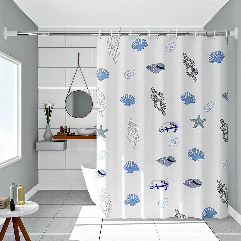 PEVA Shower Curtains, Water Resistant Bath Curtain for Bathroom Shower and Tub with Hooks Extra Long 240cm