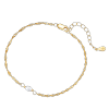 Hey Happiness Feine Armkette mit Perle, 925er Silber Gold Damen
