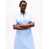 Polokleid TOMMY HILFIGER CURVE "CRV OPEN-NK STAMP REG POLO DRESS", Damen, Gr. 48, N-Gr, blau (vessel blau), Obermaterial: 96% Baumwolle, 4% Elasthan, unifarben, casual, regular fit, V-Ausschnitt, Kurzarm, Kleider