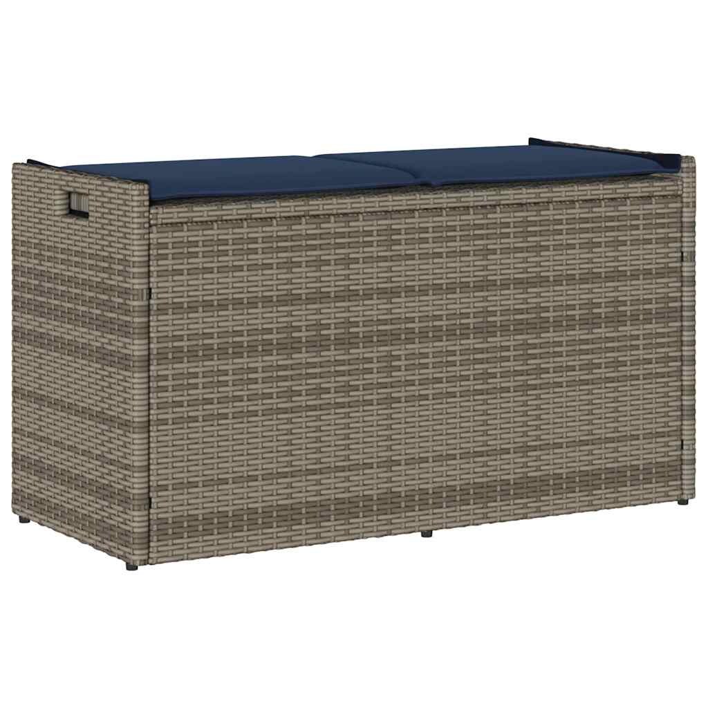 vidaXL Outdoor-Sitzbank mit Stauraum und Kissen Grau 100 cm Image