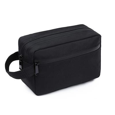 TEMU 1pc Sleek Black Oxford Handbag - Durable Makeup & Toiletry Organizer With Multiple Compartments, Portable Travel Bag For , Casual Accessory | | Eva Material Bag Image