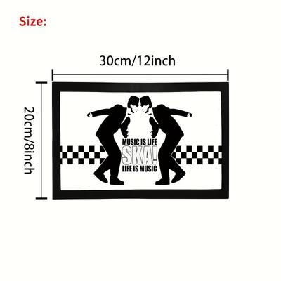 "TEMU Ska " Vintage Metal Wall Art - Frameless Retro Tin Sign For Home Decor, Rectangular Shape" Image
