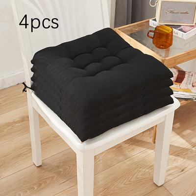 TEMU 4pcs Soft Breathable Modern Solid Color Chair Cushions - Multifunctional Square Seat Pads, Suitable For Office, Home And Dining In Pink Image