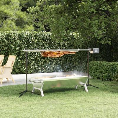 TEMU Gartengrill, Grill, Silver 118x42x30.5 Cm Stainless Steel, Easy To Transport, , Durable And Sturdy, Garden Activities Image