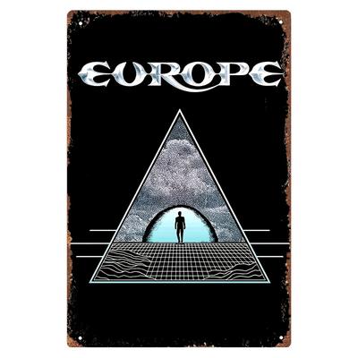 TEMU 2d 1pc Europe Band Iconic Album Art Iron Wall Decor Sign, 8x12 Inch Vintage Metal Plaque, High-quality , Retro Style For Indoor & Outdoor Use Image