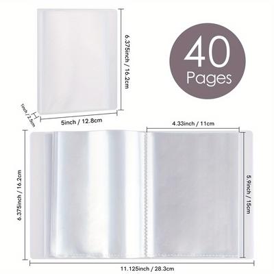 TEMU 40-page A6 Transparent Plastic Photo Storage Album With Elastic Closure - Durable Clear Binder For Postcards, Stickers, Stamps, Die-cut Templates & Craft Organizers