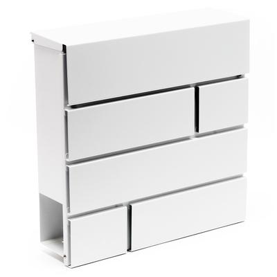 TEMU Wiltec Designer Mailbox V15 White 370 X 105 X 370 Mm, Wall-mounted Mailbox With Lock And Newspaper Roll, Mailbox Made Of Powder-coated Steel Image
