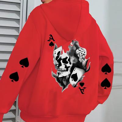 TEMU Women's Graphic Hooded Jacket - Stylish Black Zip-up With Pockets, Comfortable Fall/winter Casual, Autumn Outerwear | Hooded Jacket | Durable Image