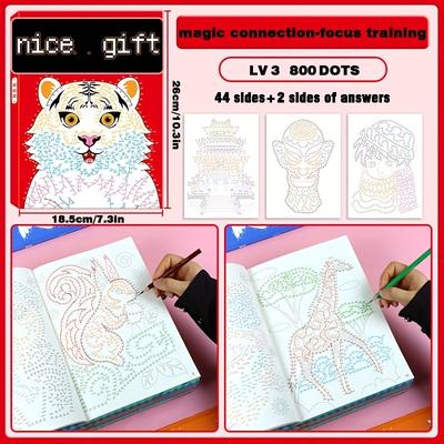 TEMU 44pcs Complex Patterns Numbered Drawing Book With – 3 Levels Of Difficulty For Brain, Focus & Training – Ideal Holiday & Birthday Gift – White Image