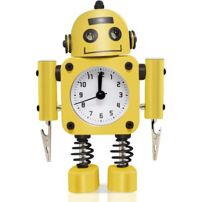 Kitzelfreier Roboterwecker aus Edelstahl – Wecker mit Blinklicht und Handclip (gelb) Image