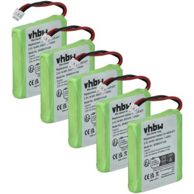 5x Akku kompatibel mit 1&1 Multiphone by 1und1 schnurlos Festnetz Telefon (600 mAh, 2,4 v, NiMH) Image