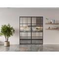 Porta scorrevole doppia con sistema a incasso 2xH205xL93 cm Alluminio e Vetro temperato trasparente - SINCA II