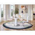 Tavolo da pranzo allungabile da 4 a 6 coperti MDF e Metallo inossidabile Bianco laccato - CUSCO