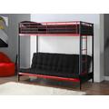 Letto a soppalco 90 x 190 cm - Nero e rosso - MODULO IV