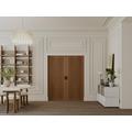 Porta scorrevole doppia con sistema a incasso 2 x H205 x L73 cm in MDF e Legno Naturale scuro - SANDORA
