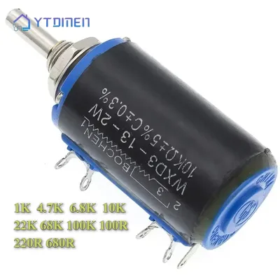 WXD3-13-2W Precision Multi-turn Potentiometer 1K 4.7K 6.8K 10K 22K 68K 100K Ohm 10 Laps Wirewound