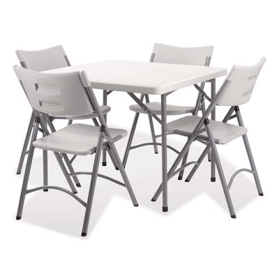 NPS Heavy-Duty Folding Table and Folding Chair Set, Speckled Gray, Square, 36" x 36" x 29.5", Speckled Gray Top, Gray Legs (NPSBT363616024) Each NPS®