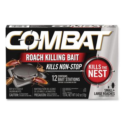 Combat Roach Bait Insecticide, for Small and Large Roaches, 0.42 oz, 12 Bait Stations (DIA05701EA) Each Combat® Insect Control
