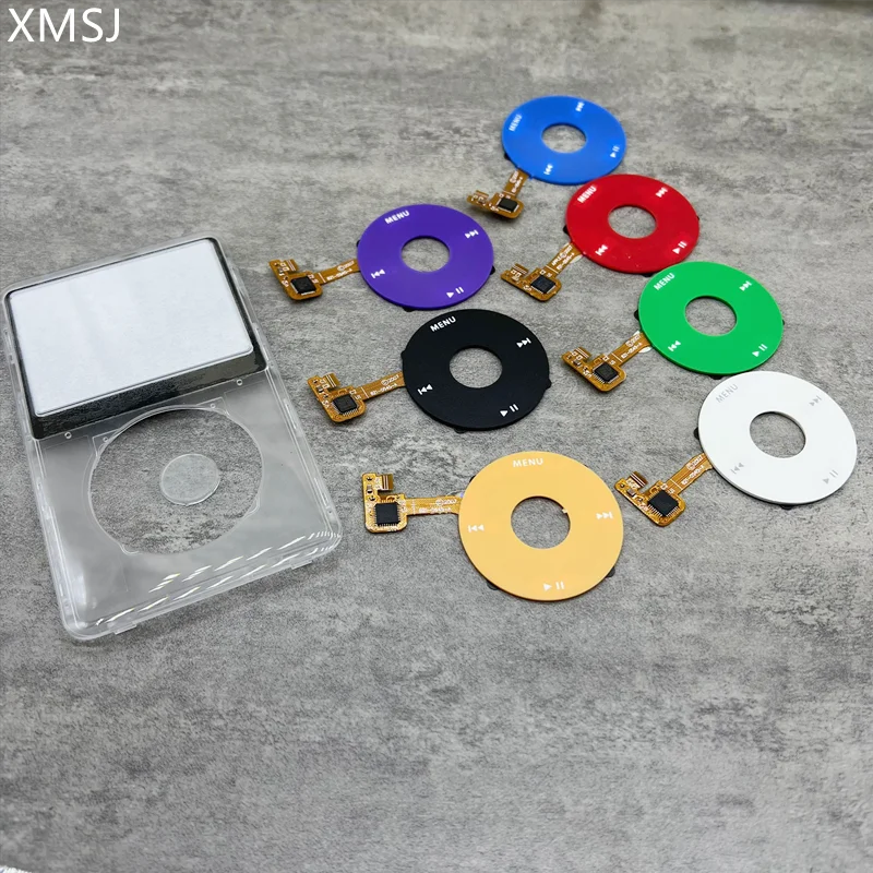 Durchsichtiges, transparentes Kunststoff-Frontgehäuse, mehrere Farben, ClickWheel Center-Taste für iPod 6. 7. Classic 80 GB, 120 GB, 160 GB Image