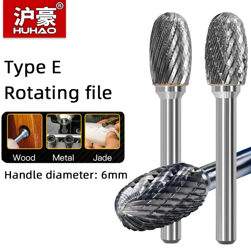 HUHAO 1PC Rotary Datei Grinder Grat 6mm Schaft Schleifen Bit Kopf Hartmetall Stahl Grat Bohrer Schleifen Metall form Power CNC Werkzeuge Image