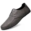 Leder Männer Atmungs Fahr Schuhe Mode Luxus Marken Formal Männer Loafers Mokassins Italienische Männlichen Schuhe Schwarz Plus Größe 38-47