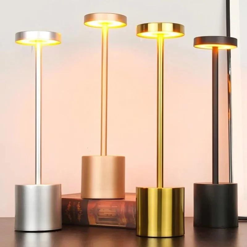 LED-Tischlampe, Touch-Sensor, wiederaufladbar, Desktop-Nachtlicht, kabellose Leselampe für Restaurant, Hotel, Bar, Schlafzimmer, Dekor, Licht