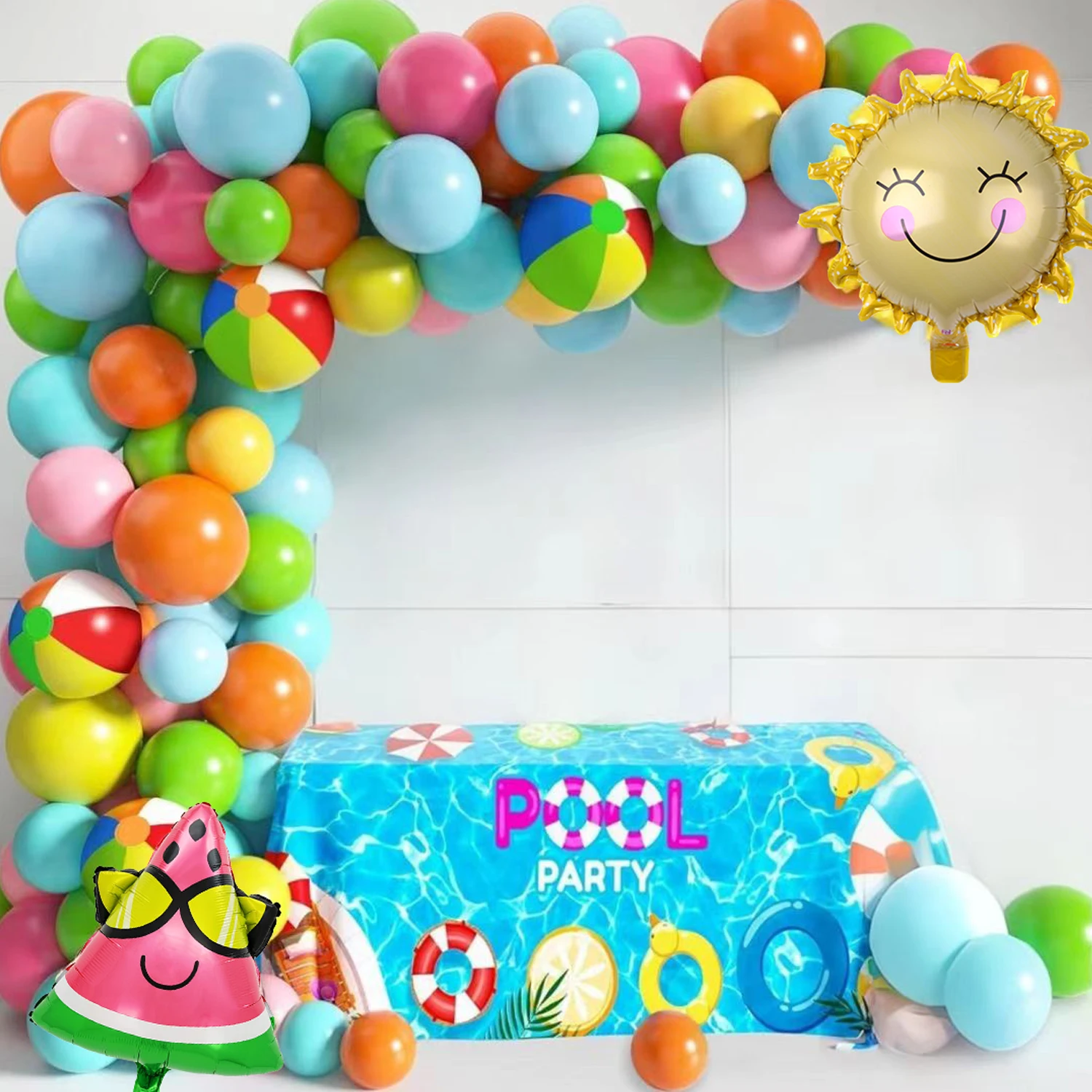 Tropical Hawaiian Luau Splash Party Ballon Bogen Set Sommer Pool Strand Party Dekorationen für Hawaii Pool Geburtstagsfeier Image